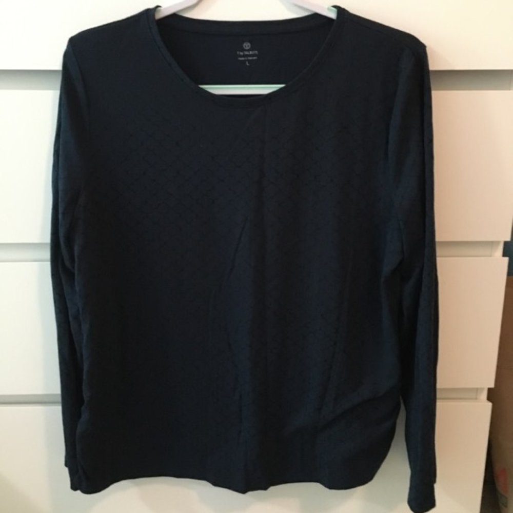 T by Talbots Blue Diamond Long Sleeve T Shirt Sz L